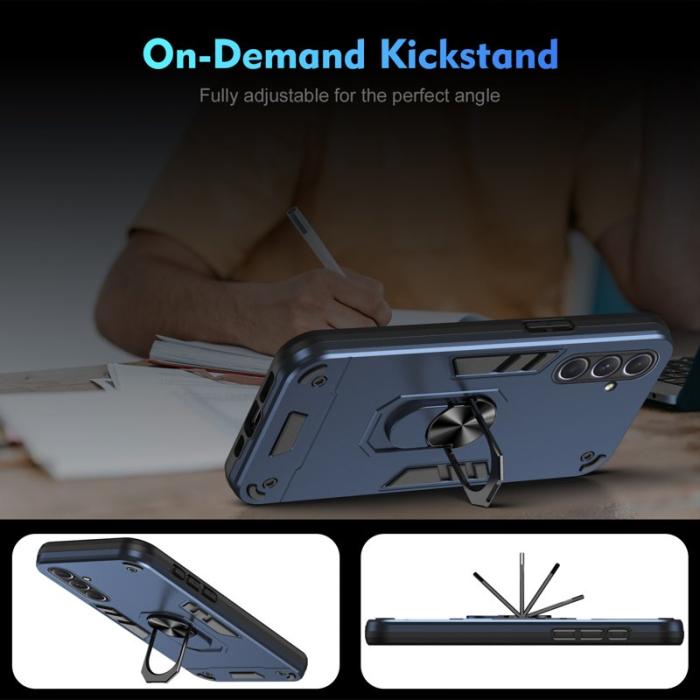 OEM - Samsung Galaxy A55 5G Skal Med Ställ Plast - Blå