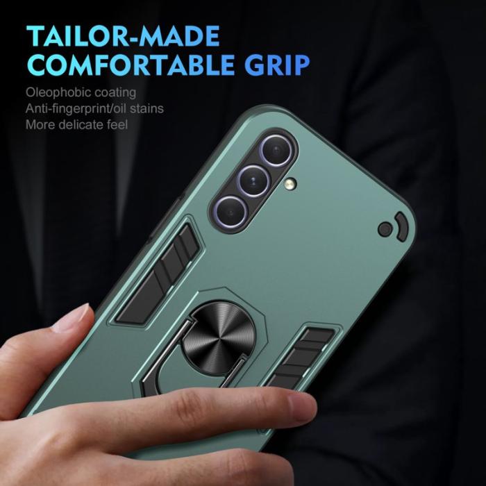 OEM - Samsung Galaxy A55 5G Skal Med Ställ Plast - Grön