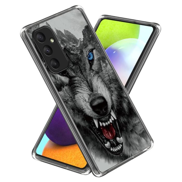 OEM - SAMSUNG Galaxy A55 5G Skal Mönster Anti-Drop Soft TPU - Fierce Wolf