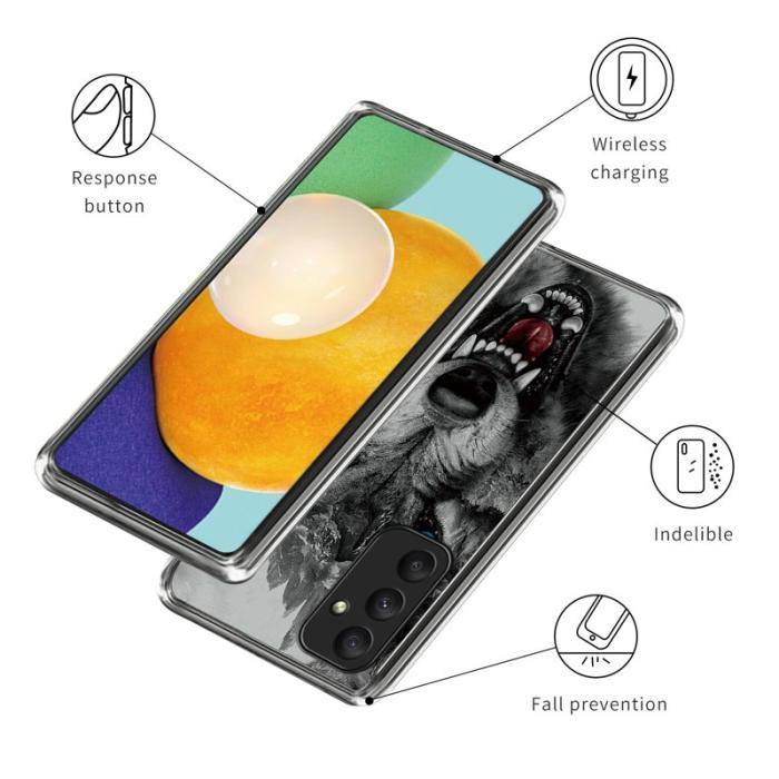 OEM - SAMSUNG Galaxy A55 5G Skal Mönster Anti-Drop Soft TPU - Fierce Wolf