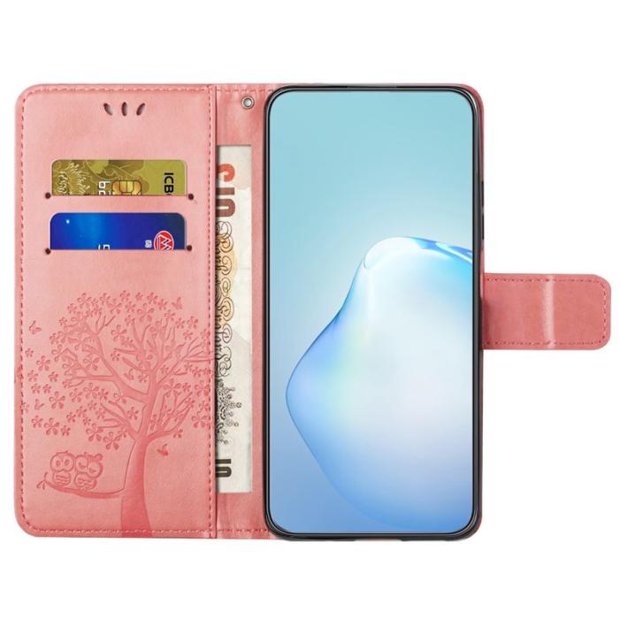 OEM - Samsung Galaxy A55 5G Skal Mönster Konstläder - Rosa