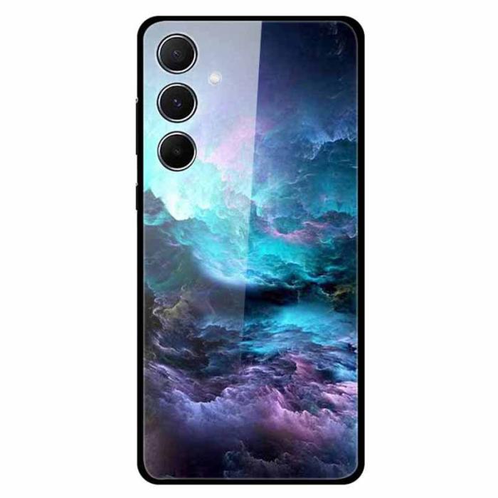 OEM - Samsung Galaxy A55 5G Skal Mönstertryck Härdat Glas+TPU - Cloud