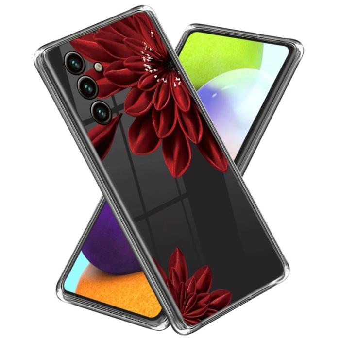 OEM - Samsung Galaxy A55 5G Skal Mönstertryck Stötskydd TPU - Röd Blomma