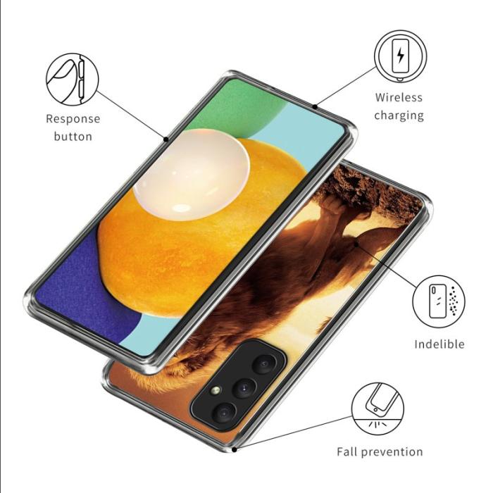 OEM - Samsung Galaxy A55 5G Skal Mönstertryck Tunn Soft TPU Skydd - Lejon