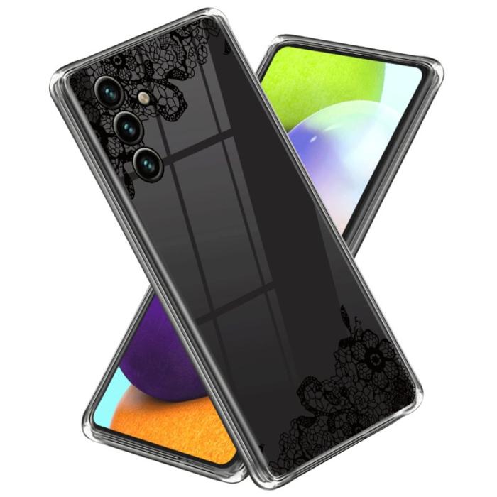 OEM - Samsung Galaxy A55 5G Skal Mönstertryckt Mjuk TPU - Spetsblomma