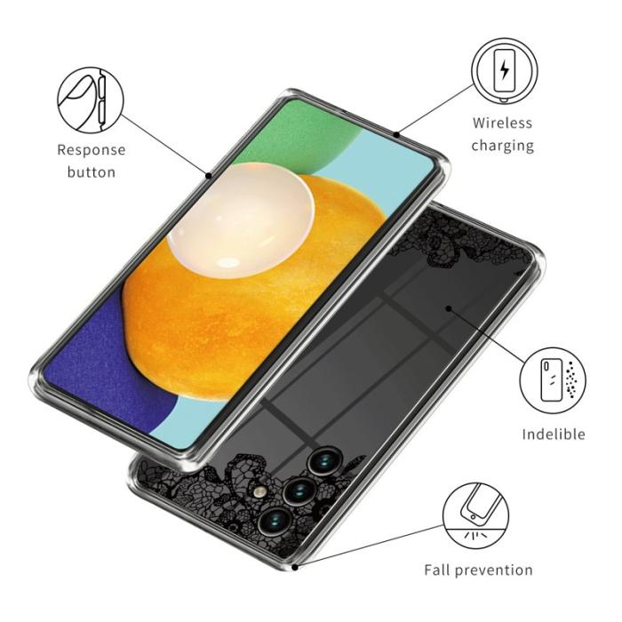 OEM - Samsung Galaxy A55 5G Skal Mönstertryckt Mjuk TPU - Spetsblomma