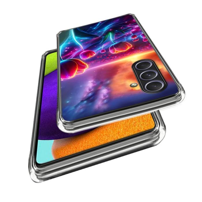 OEM - Samsung Galaxy A55 5G Skal Mönstertryckt Stötskydd TPU - Blommor med Löv