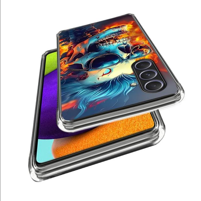 OEM - Samsung Galaxy A55 5G Skal Mönstertryckt Stötskydd TPU - Flame Skull