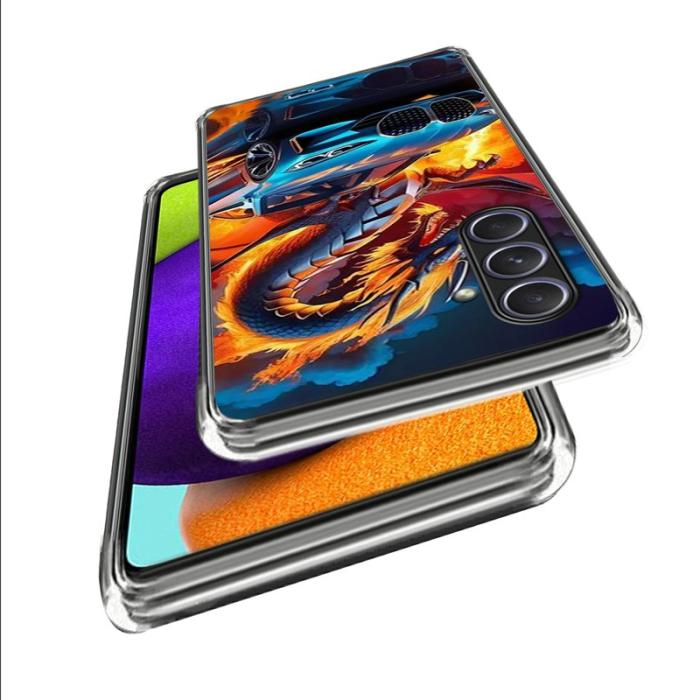 OEM - Samsung Galaxy A55 5G Skal Mönstertryckt Stöttålig TPU - Sportbil och Draken
