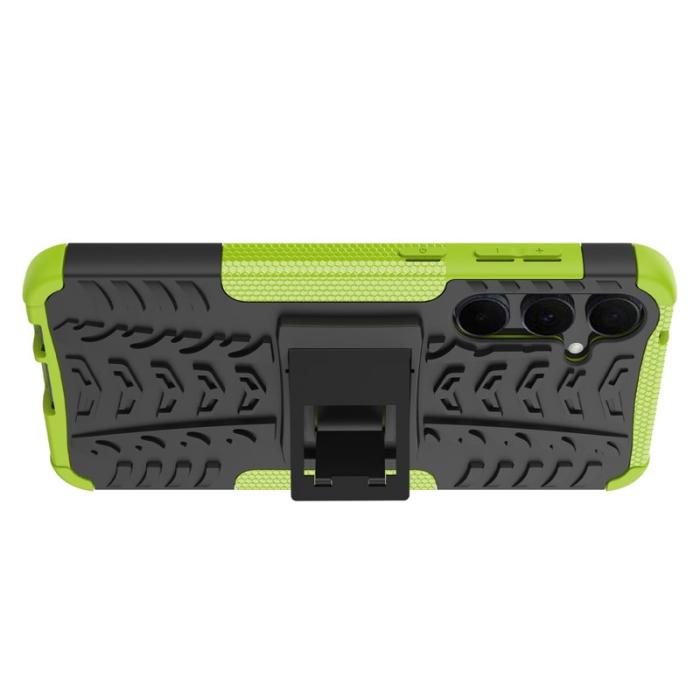 OEM - Samsung Galaxy A55 5G Skal PC+TPU Ställfunktion Cool Däckmönster - Grön