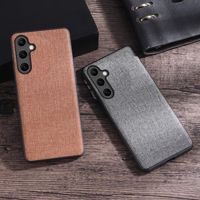 OEM - Samsung Galaxy A55 5G Skal PC+Tyger Stötsäker Mobilskydd - Grå