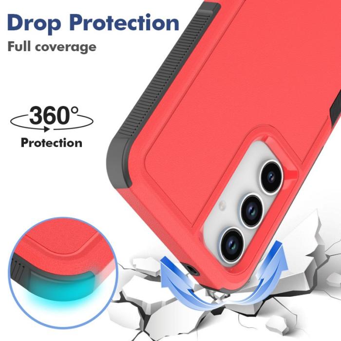 OEM - Samsung Galaxy A55 5G Skal Plast 2-i-1 Stötsäker Skydd - Röd