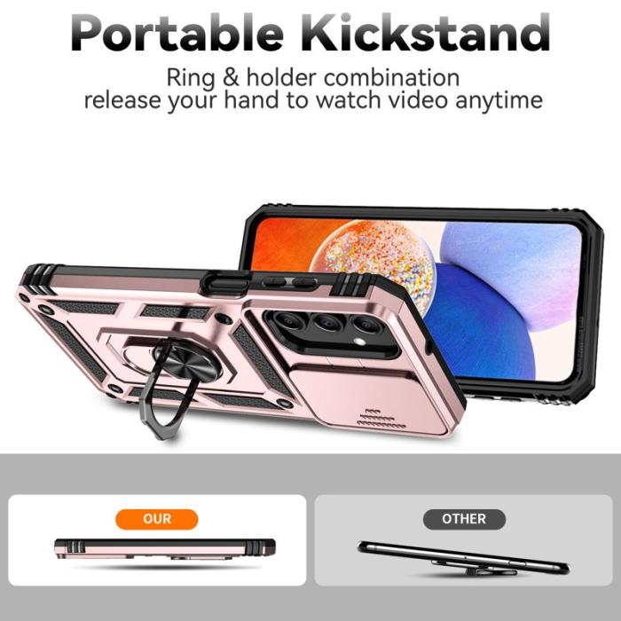 OEM - Samsung Galaxy A55 5G Skal Plast Kickstand Anti-Drop - Roséguld