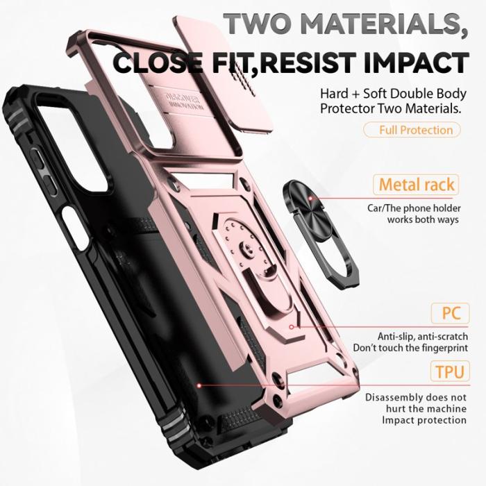OEM - Samsung Galaxy A55 5G Skal Plast Kickstand Anti-Drop - Roséguld