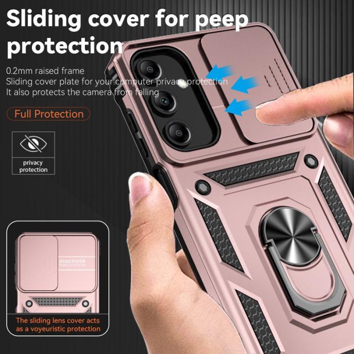 OEM - Samsung Galaxy A55 5G Skal Plast Kickstand Anti-Drop - Roséguld