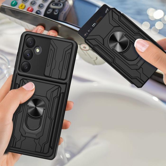 OEM - Samsung Galaxy A55 5G Skal Plast Kickstand Bakcover - Röd