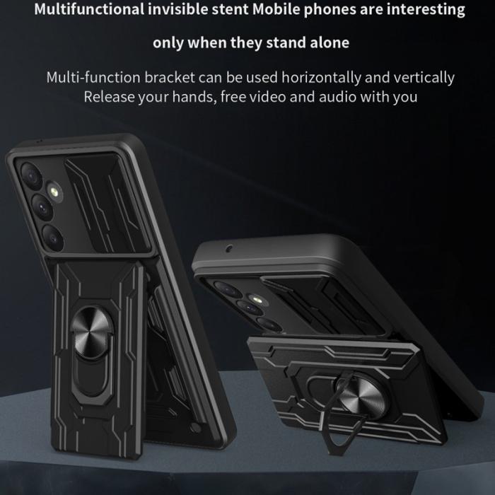 OEM - Samsung Galaxy A55 5G Skal Plast Kickstand Bakcover - Röd