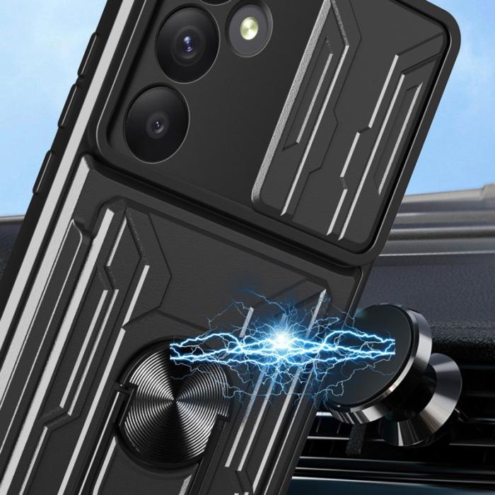 OEM - Samsung Galaxy A55 5G Skal Plast Kickstand Bakcover - Röd