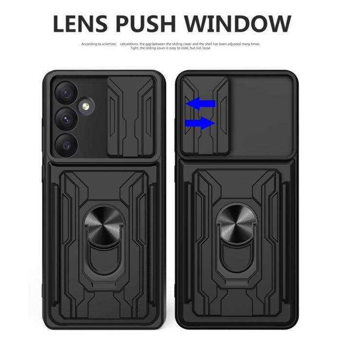 OEM - Samsung Galaxy A55 5G Skal Plast Kickstand Bakcover - Röd