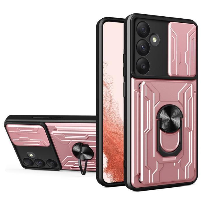 OEM - Samsung Galaxy A55 5G Skal Plast Kickstand Bakcover - Roséguld