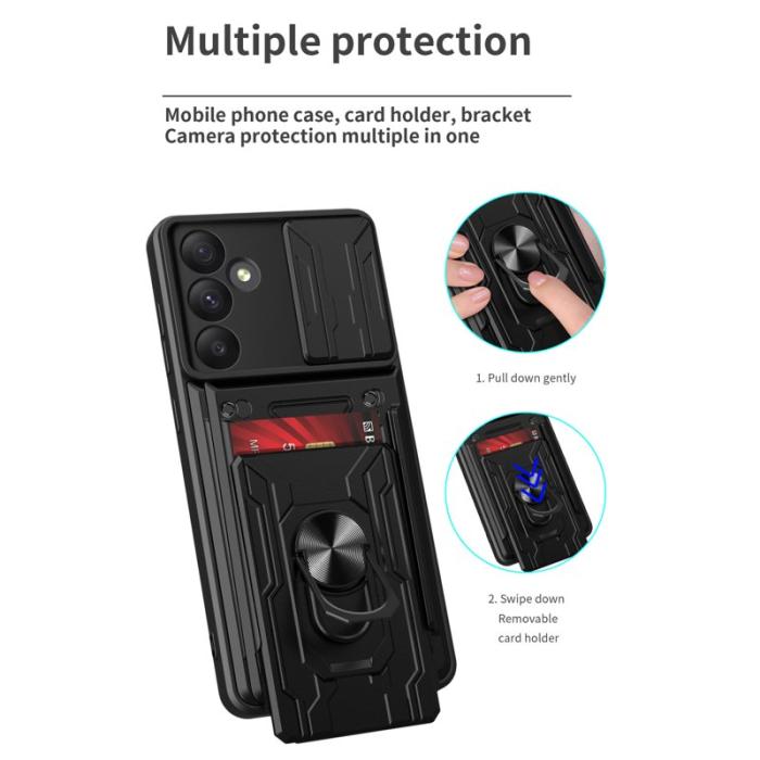 OEM - Samsung Galaxy A55 5G Skal Plast Kickstand Bakcover - Roséguld