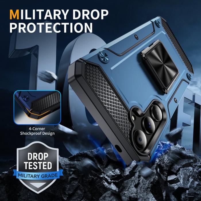 OEM - Samsung Galaxy A55 5G Skal Plast Kickstand - Marinblå