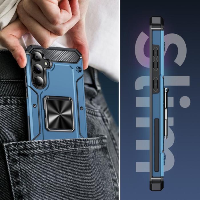 OEM - Samsung Galaxy A55 5G Skal Plast Kickstand - Marinblå