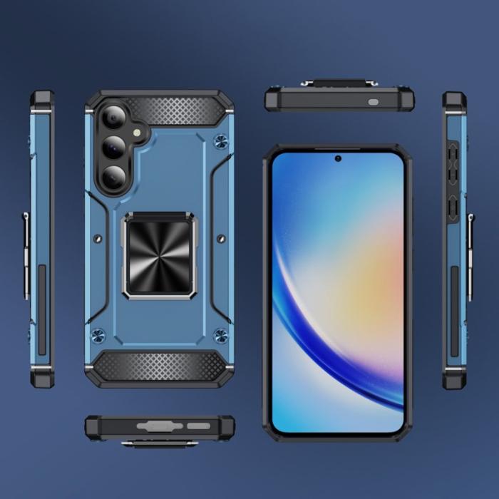 OEM - Samsung Galaxy A55 5G Skal Plast Kickstand - Marinblå