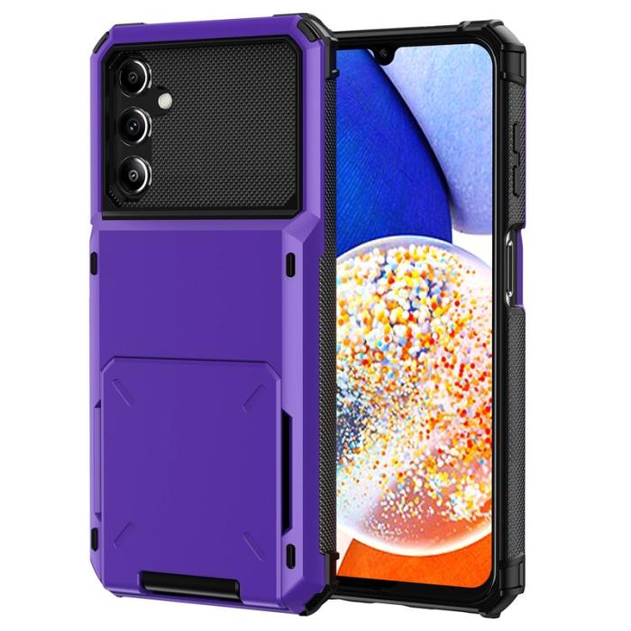 OEM - Samsung Galaxy A55 5G Skal Plast Kortfack Dold Ficka - Lila