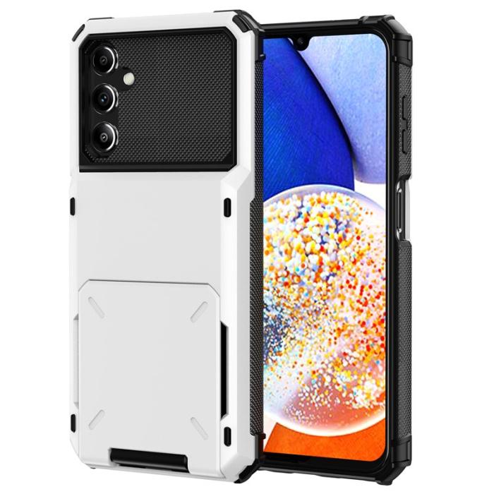 OEM - Samsung Galaxy A55 5G Skal Plast Kortfodral Dold Ficka - Vit