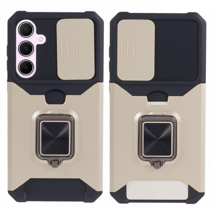 OEM - Samsung Galaxy A55 5G Mobilskal Plast KortKickstand - Guld