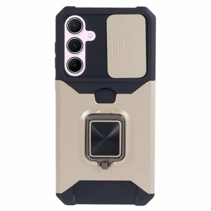 OEM - Samsung Galaxy A55 5G Mobilskal Plast KortKickstand - Guld