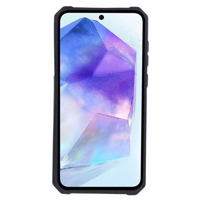 OEM - Samsung Galaxy A55 5G Skal Plast Kortfodral Ställ - Svartgrön