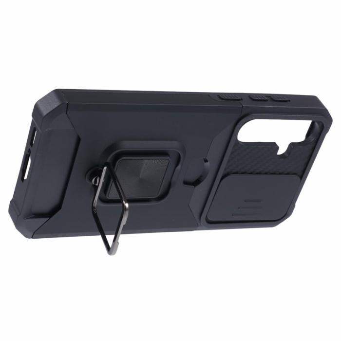 OEM - Samsung Galaxy A55 5G Skal Plast Kortfodral Ställning - Svart