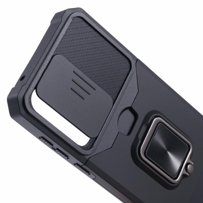 OEM - Samsung Galaxy A55 5G Skal Plast Kortfodral Ställning - Svart