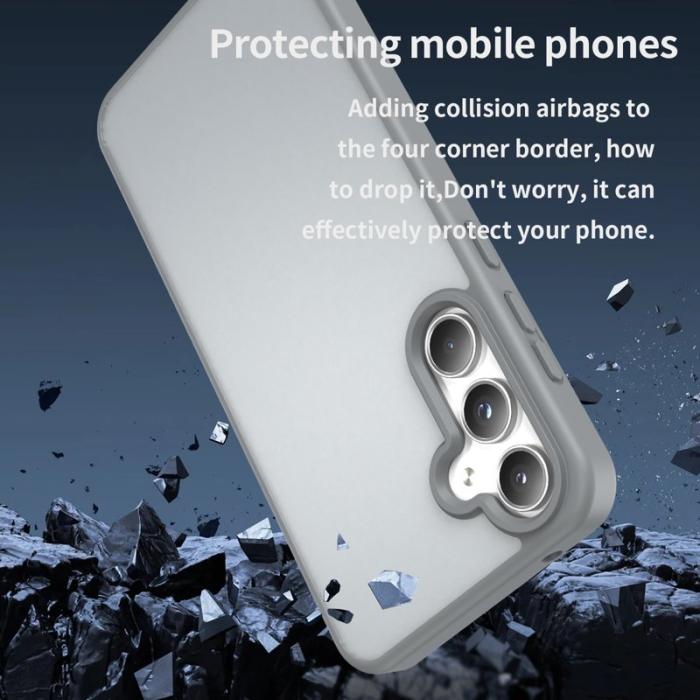 OEM - Samsung Galaxy A55 5G Skal Plast Matt Anti-Drop - Silver