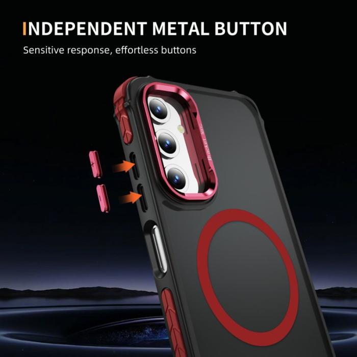 OEM - Samsung Galaxy A55 5G Skal Plast Matt Baksida Magnetisk - Röd