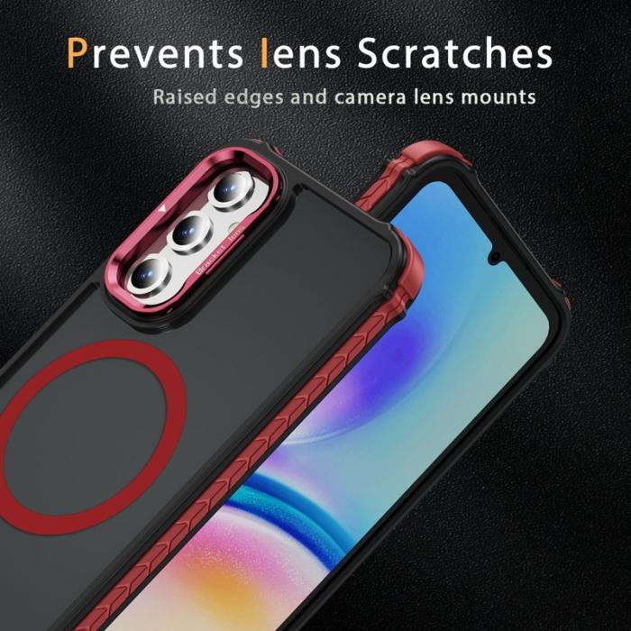 OEM - Samsung Galaxy A55 5G Skal Plast Matt Baksida Magnetisk - Röd