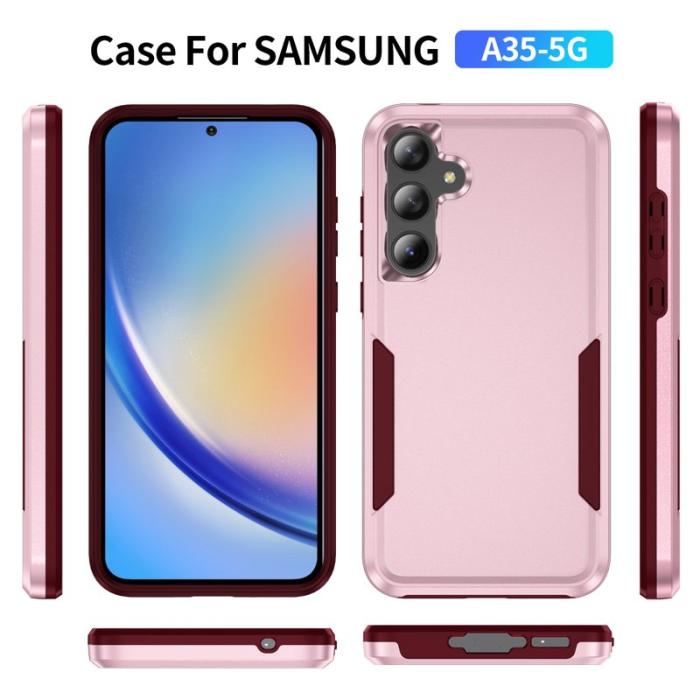 OEM - Samsung Galaxy A55 5G Skal Plast Militärklass Skydd - Rosa