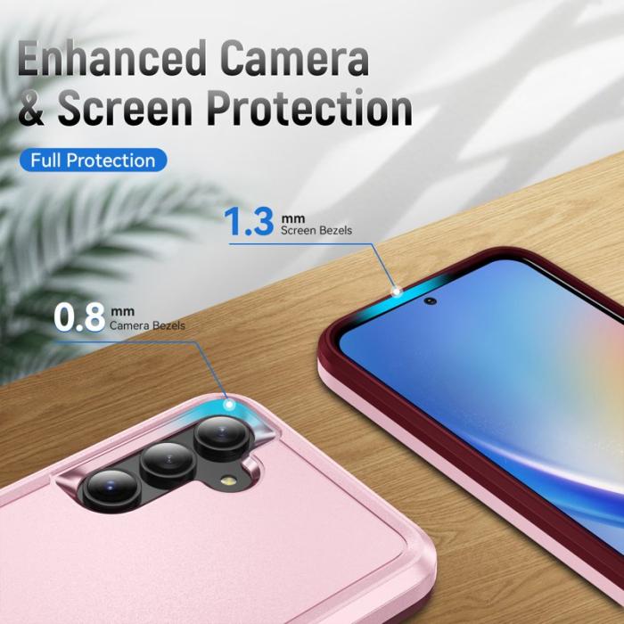 OEM - Samsung Galaxy A55 5G Skal Plast Militärklass Skydd - Rosa