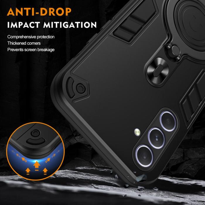 OEM - Mobilskal till Samsung Galaxy A55 5G Plast Rotera Ställ Skydd - Svart