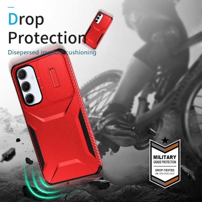 OEM - Samsung Galaxy A55 5G Skal Plast Shockproof - Röd