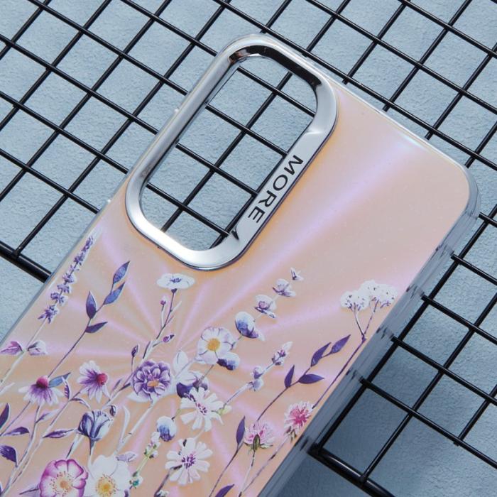 OEM - Samsung Galaxy A55 5G Skal Plast Skydd Laser Blommönster - Flerfärgad