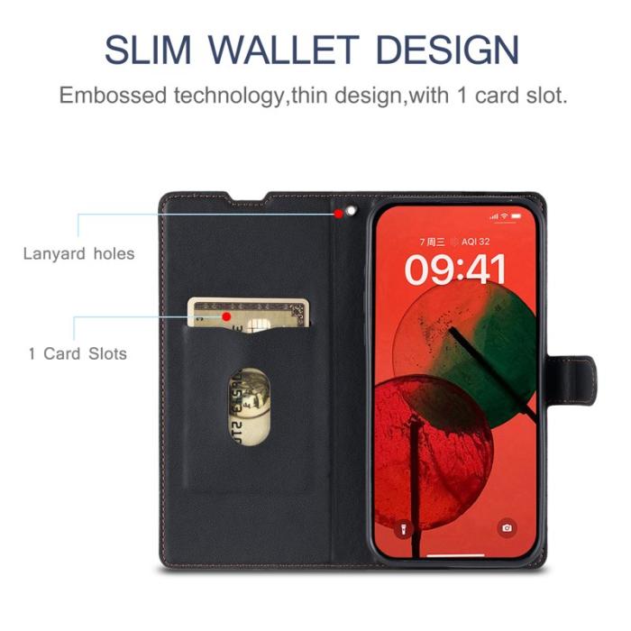 OEM - Samsung Galaxy A55 5G Skal PU Läder Flip Fodral med Kortfack - Svart