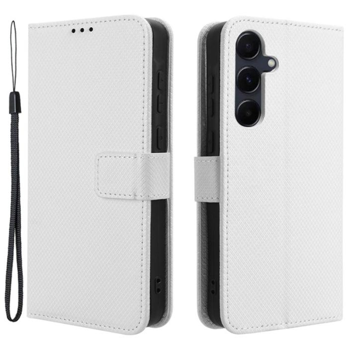 OEM - Samsung Galaxy A55 5G Skal PU Läder Flip Fodral - Vit