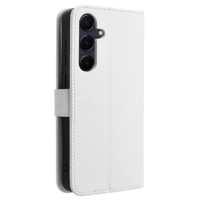 OEM - Samsung Galaxy A55 5G Skal PU Läder Flip Fodral - Vit