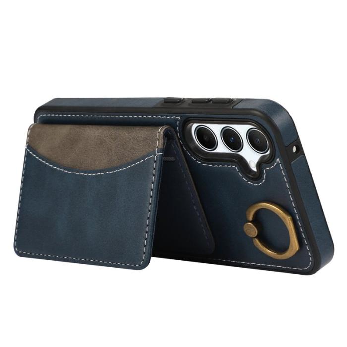 OEM - Samsung Galaxy A55 5G Mobilskal PU Läder Kickstand - Blå