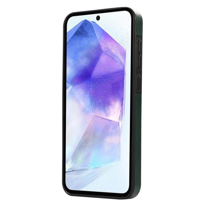 OEM - Samsung Galaxy A55 5G Mobilskal PU Läder Ställ - Grön