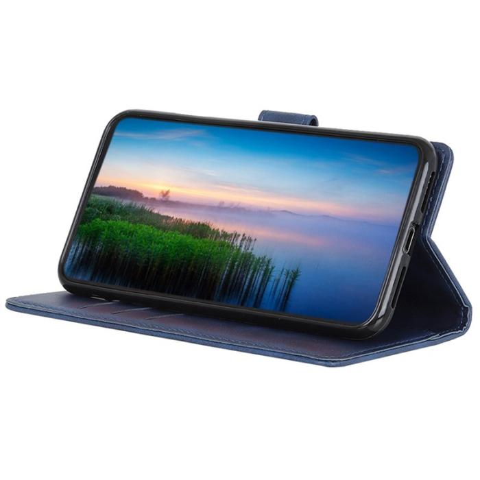 OEM - Samsung Galaxy A55 5G Skal PU Läder Magnetisk Ställ - Blå