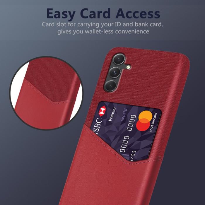 OEM - Samsung Galaxy A55 5G Skal PU Läder + Plast - Röd